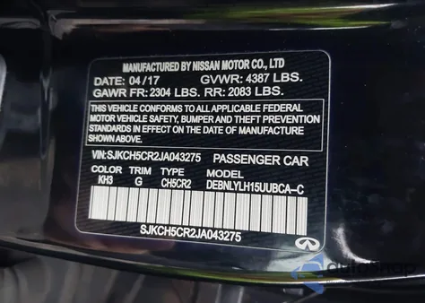 2018 Infiniti Qx30 Premium z USA, uszkodzony, nr VIN SJKCH5CR2JA043275